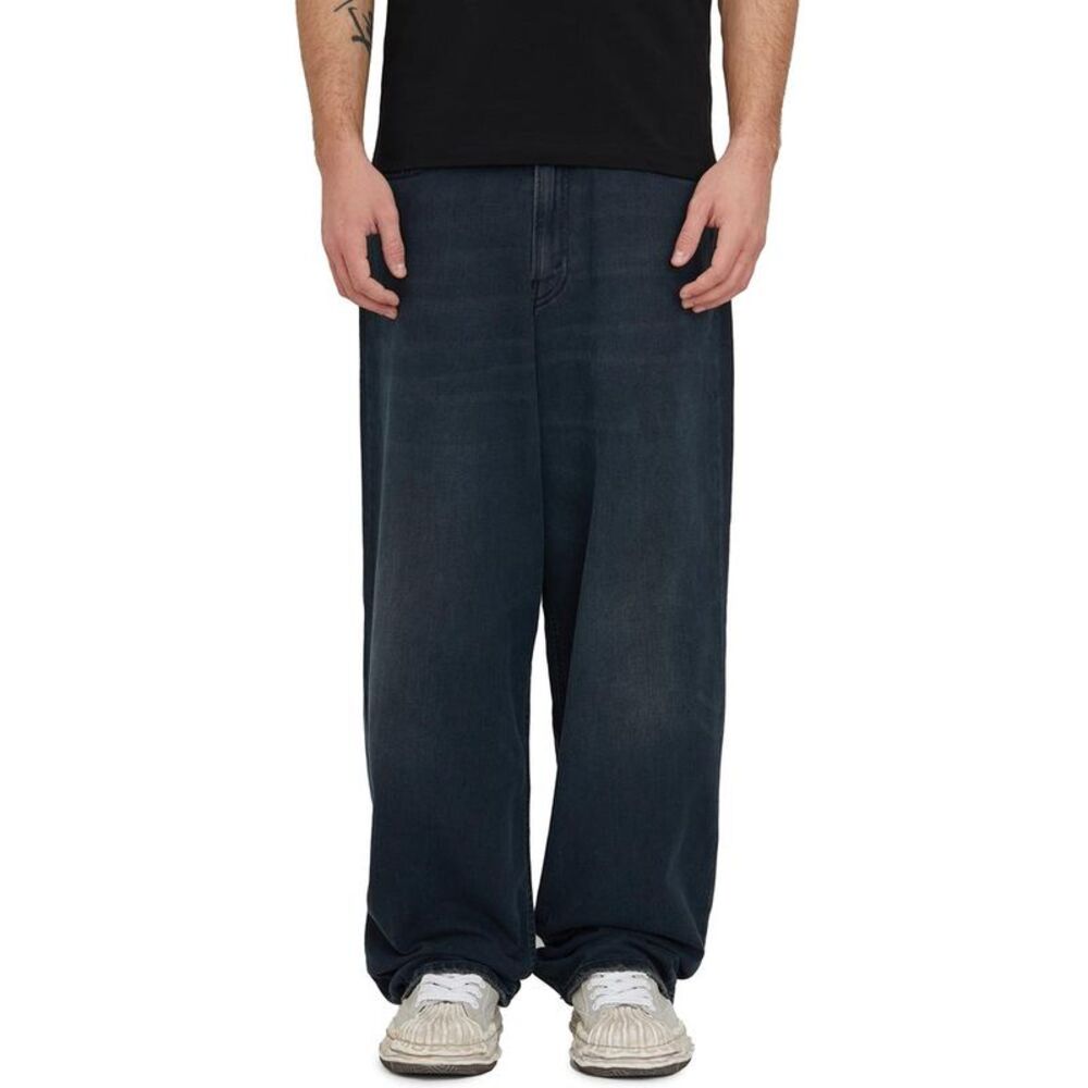 HAIKURE Men's Wide Leg Denim Jeans Men BLACK Pants